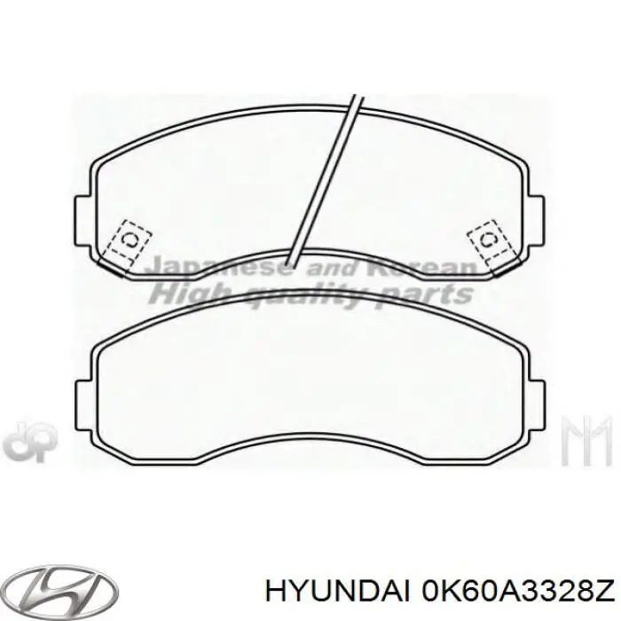 Передние тормозные колодки 0K60A3328Z Hyundai/Kia