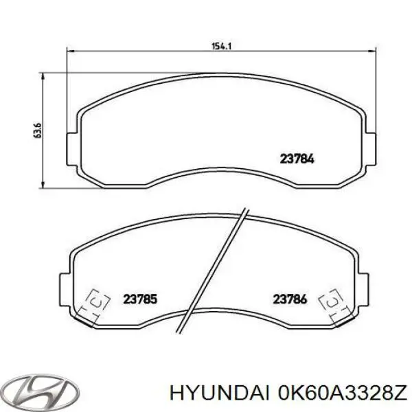 0K60A3328Z Hyundai/Kia Колодки передние