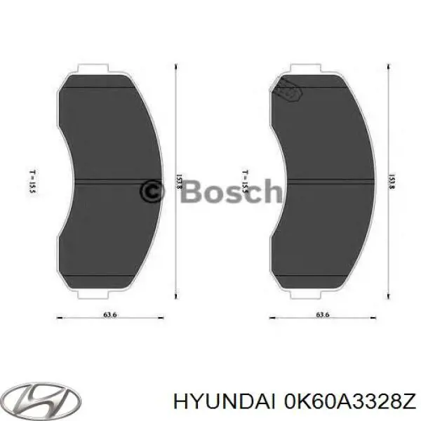 Колодки Hyundai/Kia 0K60A3328Z цена, от 24.93 USD