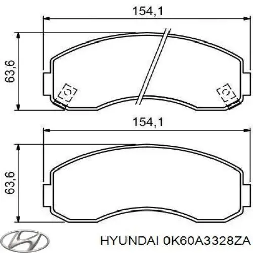 Колодки Hyundai/Kia 0K60A3328ZA цена, от 25.42 USD