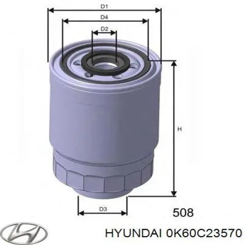 Топливный фильтр 0K60C23570 Hyundai/Kia
