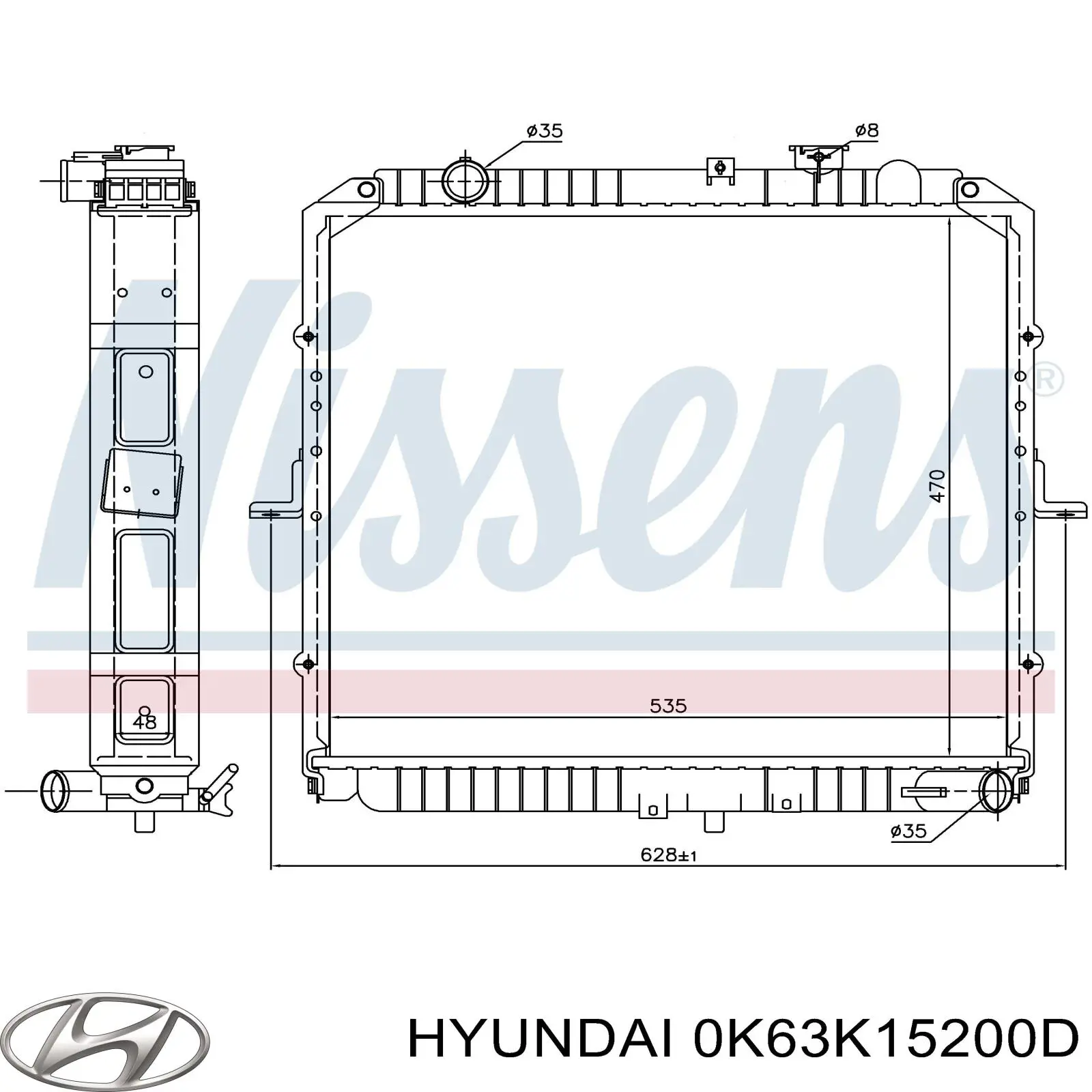 Радиатор охлаждения двигателя Hyundai/Kia 0K63K15200D цена, от 131.15 USD