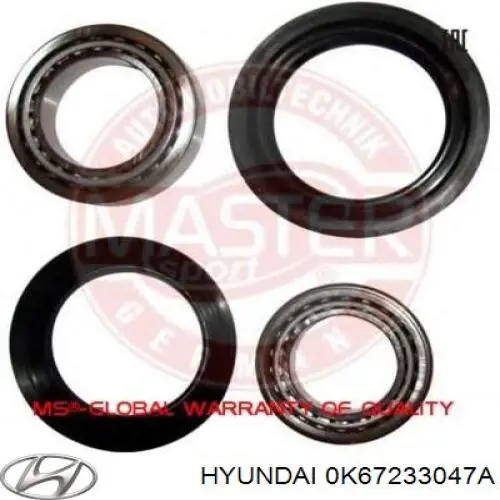 Подшипник ступицы передней наружный 0K67233047A Hyundai/Kia