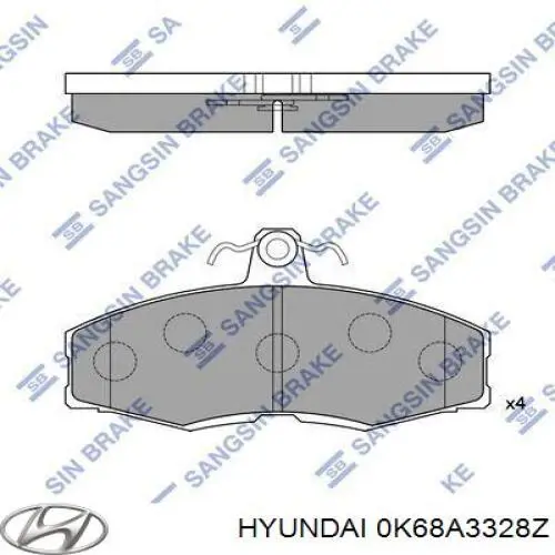 Передние барабанные колодки SA019 Sangsin