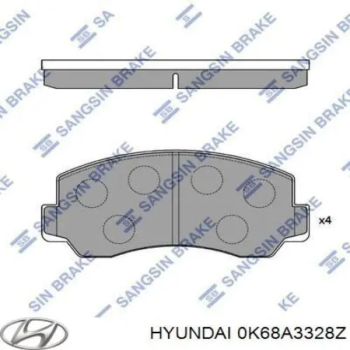 SA019 Sangsin Передние тормозные колодки барабанные