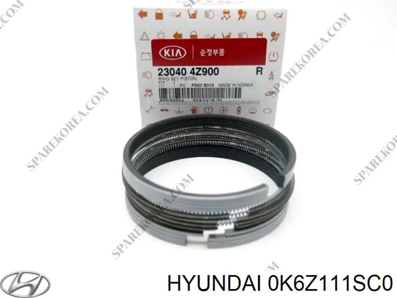 0K6Z111SC0 Hyundai/Kia kit de anéis de pistão de motor, std.