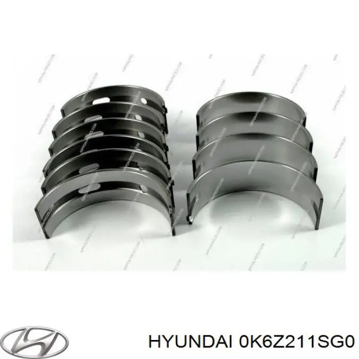 Вкладыши коленвала коренные, комплект, стандарт (STD) на Hyundai Terracan HP