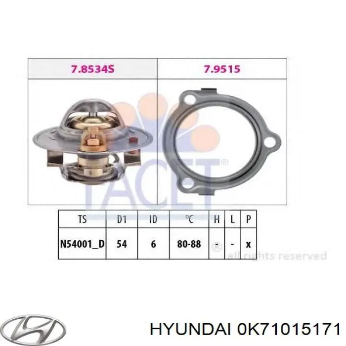 Termostato 0K71015171 Hyundai/Kia