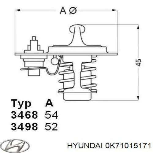 Термостат в корпусе Hyundai/Kia 0K71015171 цена, от 11.97 USD