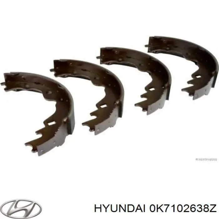 Задние барабанные колодки 0K7102638Z Hyundai/Kia