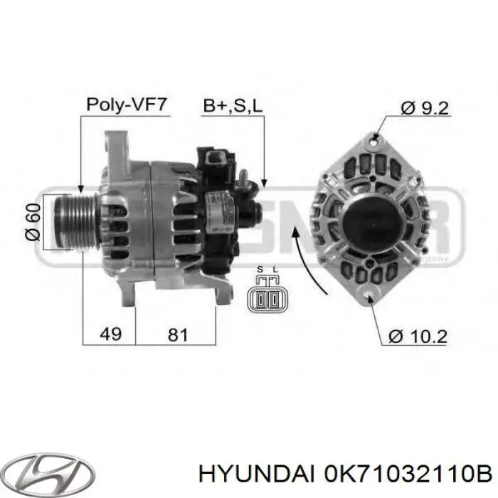 0K71032110B Hyundai/Kia cremalheira da direção