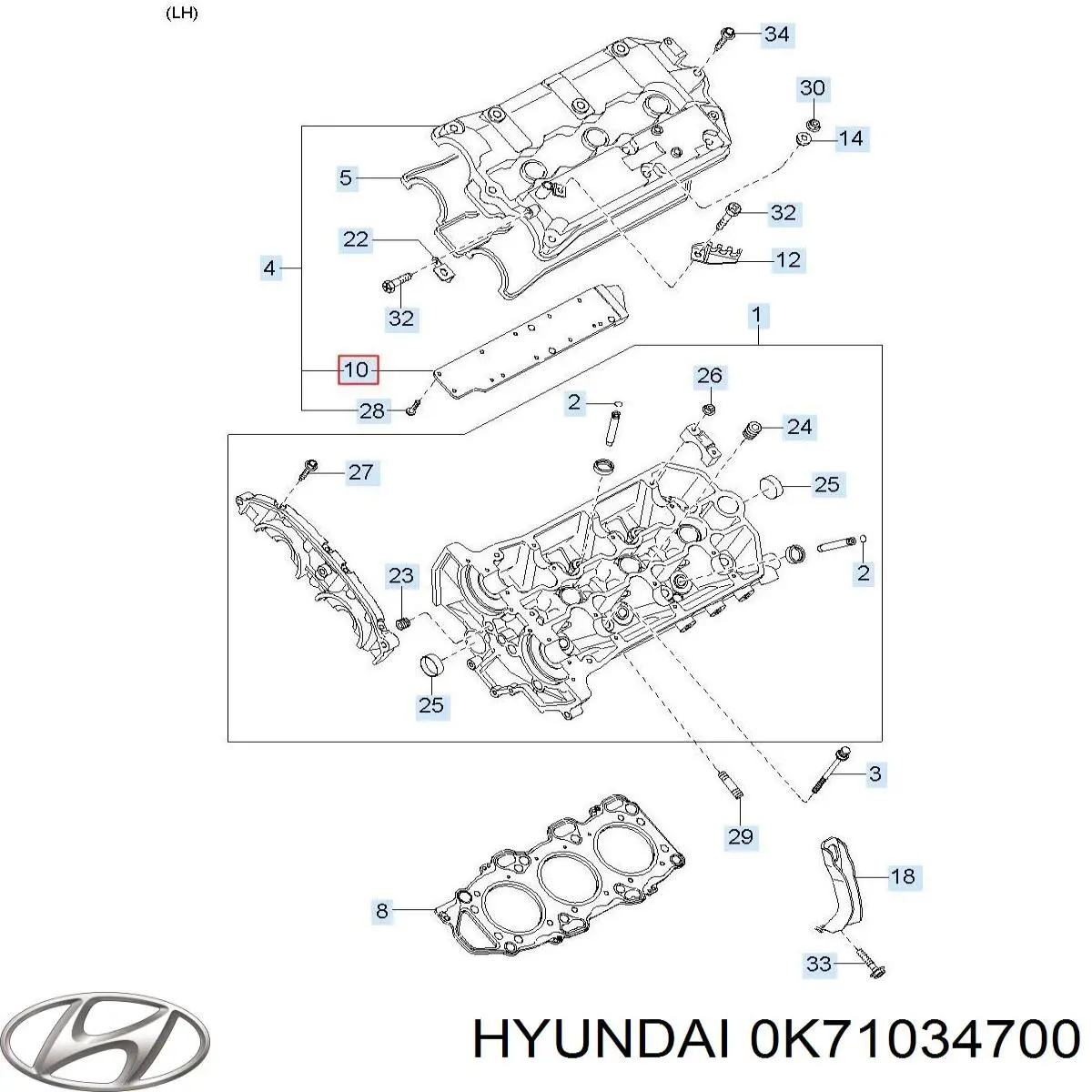 0K71034700 Hyundai/Kia amortecedor dianteiro