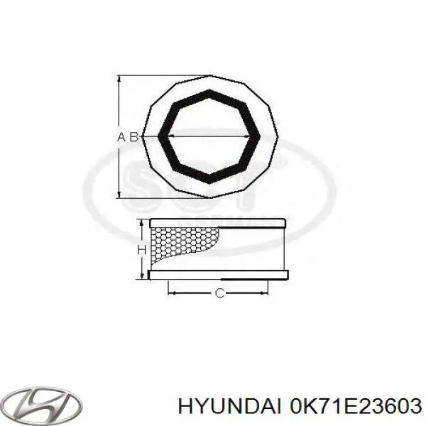 Элемент воздушного фильтра Hyundai/Kia 0K71E23603 цена, от 8.29 USD