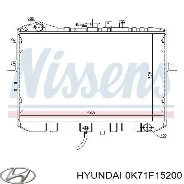 Радиатор 0K71F15200 Hyundai/Kia