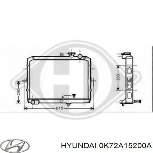 0K72A15200A Hyundai/Kia Радиатор основной
