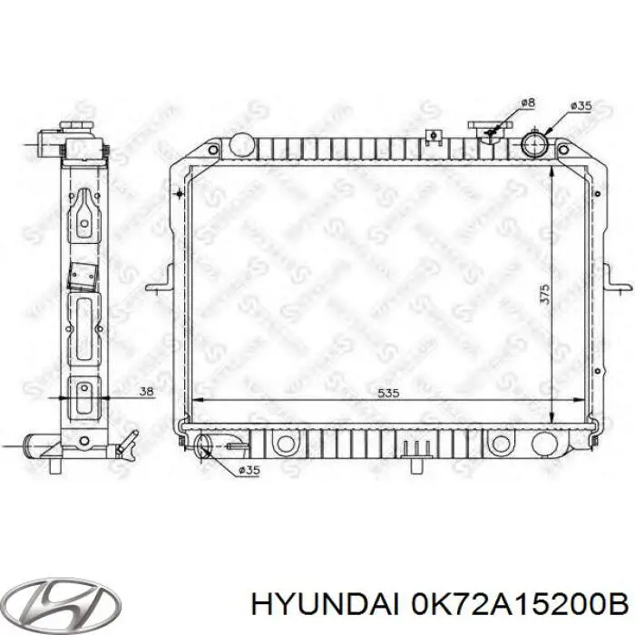 0K72A15200B Hyundai/Kia Радиатор основной
