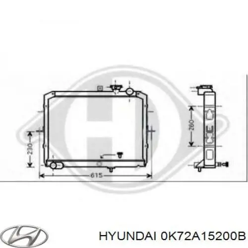 Купить 0K72A15200B Hyundai/Kia Радиатор водяной