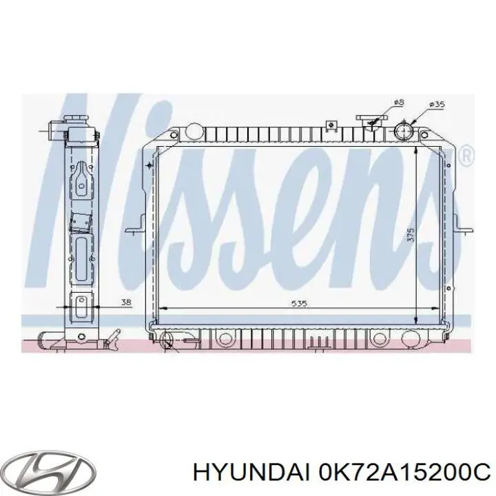 Радиатор 0K72A15200C Hyundai/Kia