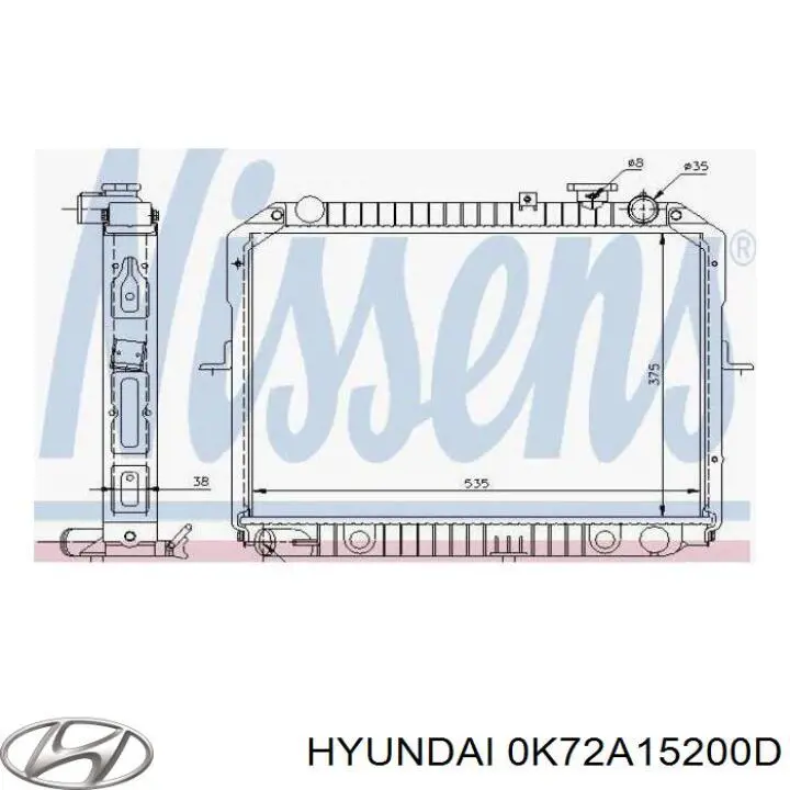0K72A15200D Hyundai/Kia радиатор