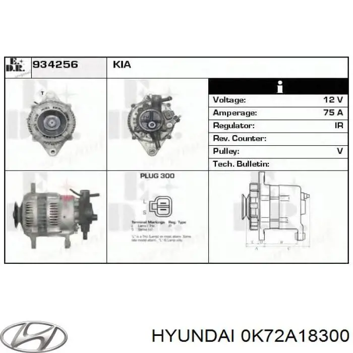 Генератор 373004Z600 Hyundai/Kia
