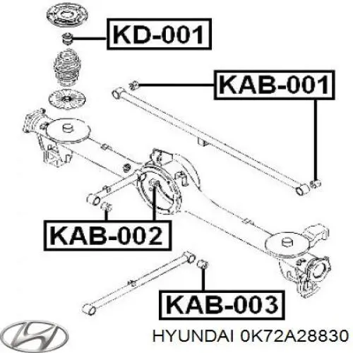 Сайлентблок заднего продольного рычага HYUNDAI 0K72A28830