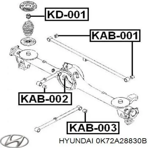 Купить K72A28830 Hyundai/Kia Сайлентблок заднего продольного рычага