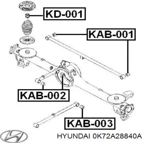 Сайлентблок тяги поперечной (задней подвески) 0K72A28840A Hyundai/Kia