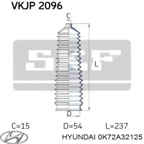 0K72A32125 Hyundai/Kia Пыльник рулевой тяги