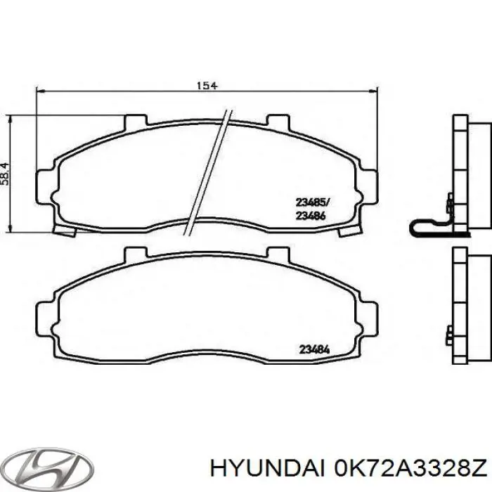 0K72A3328Z Hyundai/Kia передние тормозные колодки