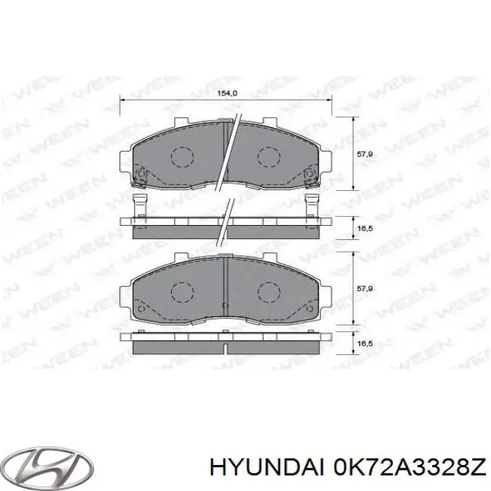 0K72A3328Z Hyundai/Kia Колодки передние