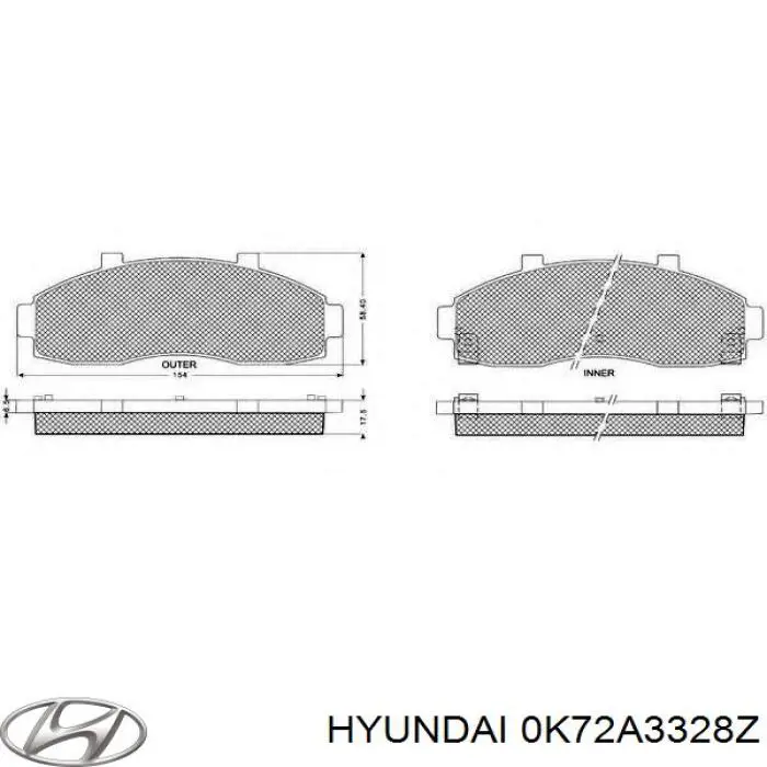 Колодки Hyundai/Kia 0K72A3328Z цена, от 18.37 USD