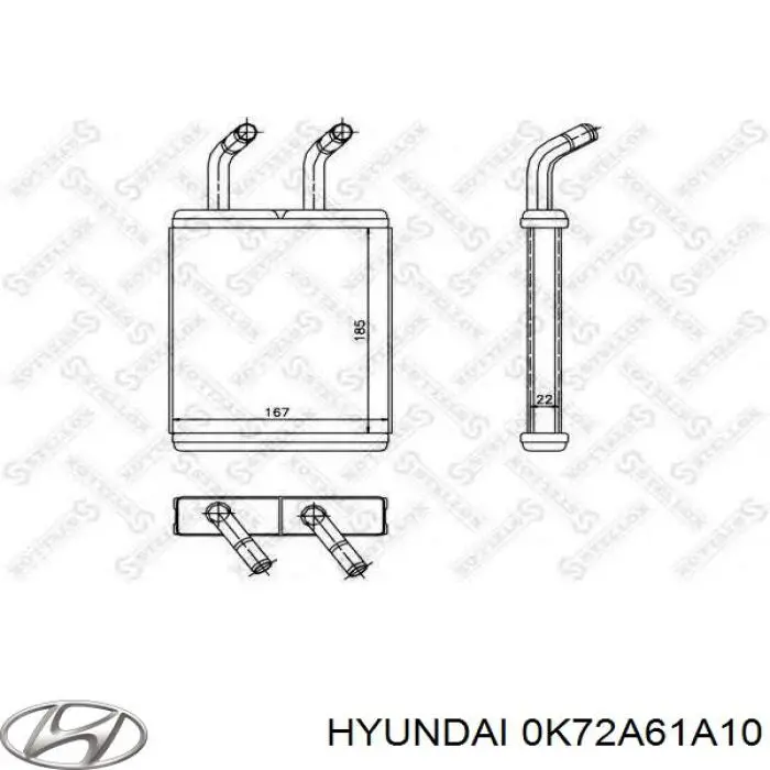 Купить 0K72A61A10 Hyundai/Kia Радиатор печки