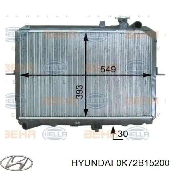 Радиатор 0K72B15200 Hyundai/Kia