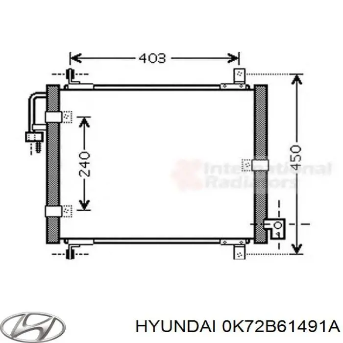 Радиатор кондиционера 0K72B61491A Hyundai/Kia