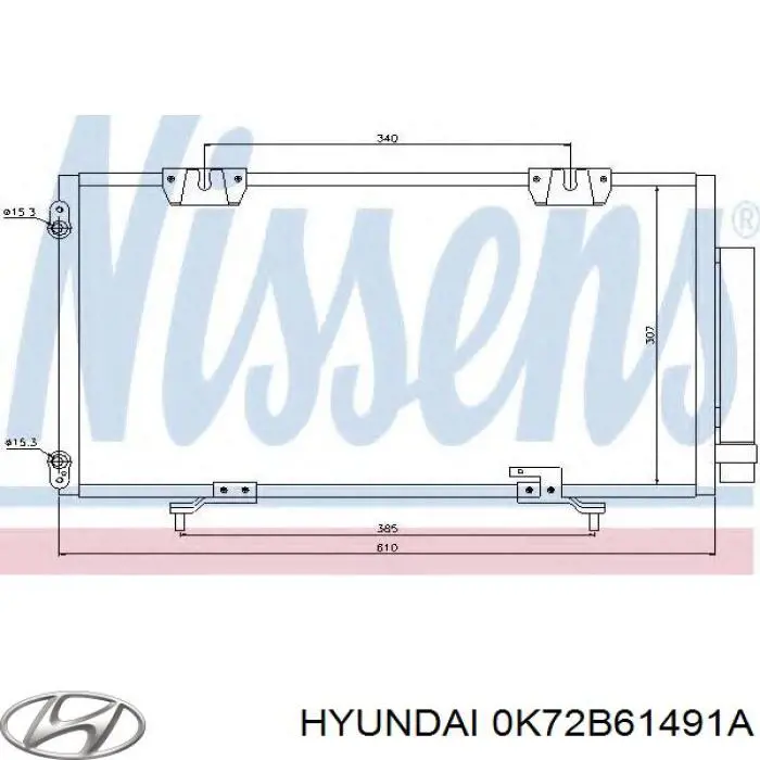 Радиатор кондиционера 0K72B61491A Hyundai/Kia