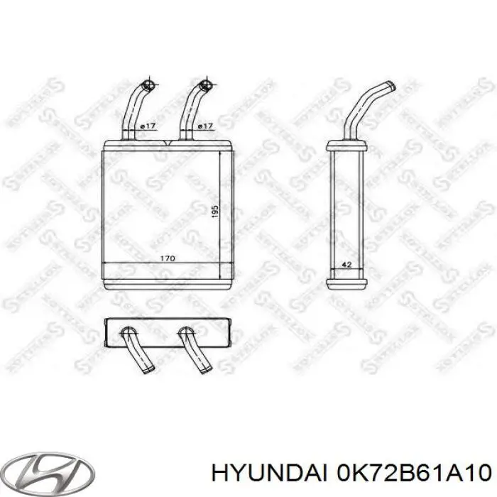 Радиатор печки (отопителя) Hyundai/Kia 0K72B61A10 цена, от 31.78 USD