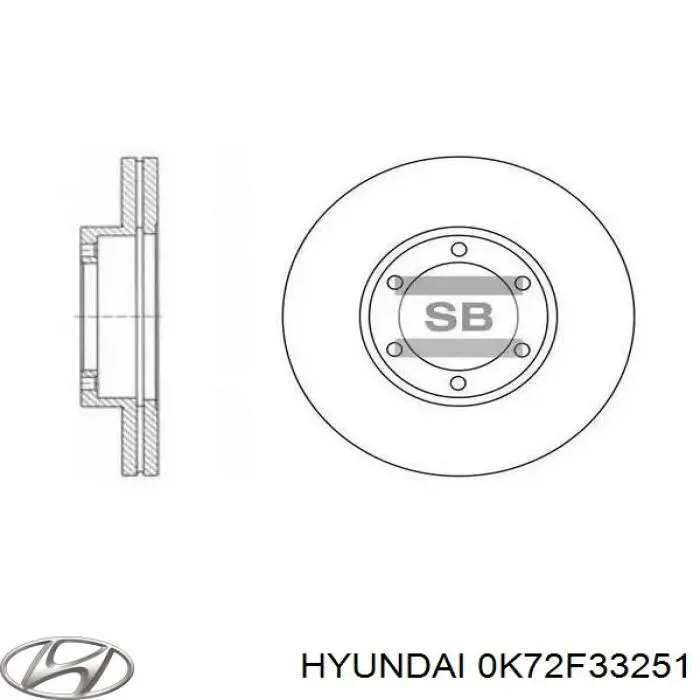 Тормоз дисковый передний Hyundai/Kia 0K72F33251 цена, от 39.24 USD