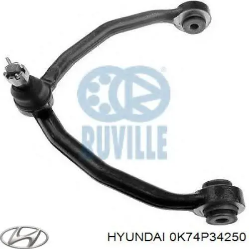 0K74P34250 Hyundai/Kia braço oscilante superior esquerdo de suspensão dianteira