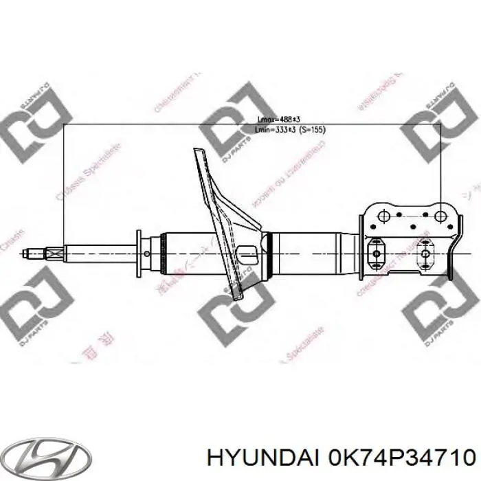 Купить 0K74P34710A Hyundai/Kia Амортизатор подвески передний правый