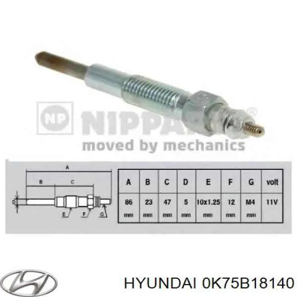 Купить 0K75B18140 Hyundai/Kia Свечи накала