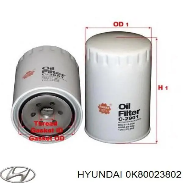 0k80023802 Hyundai/Kia масляный фильтр