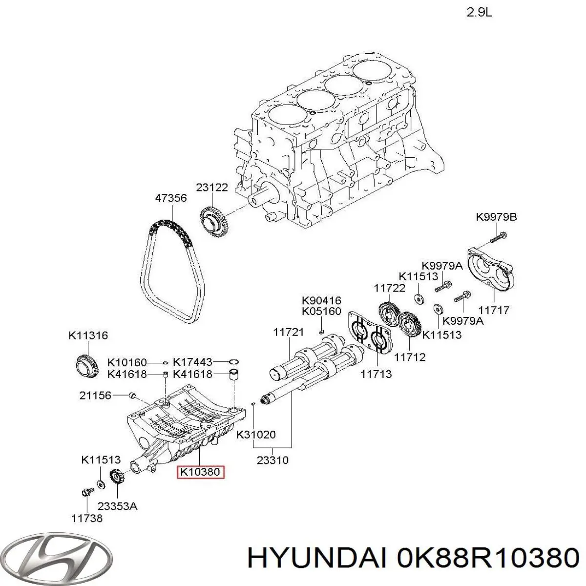  Hyundai/Kia 0K88R10380 цена, от 22.74 USD