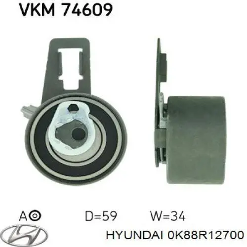 Купить 0K88R12700 Hyundai/Kia Ролик натяжителя газораспределительного ремня