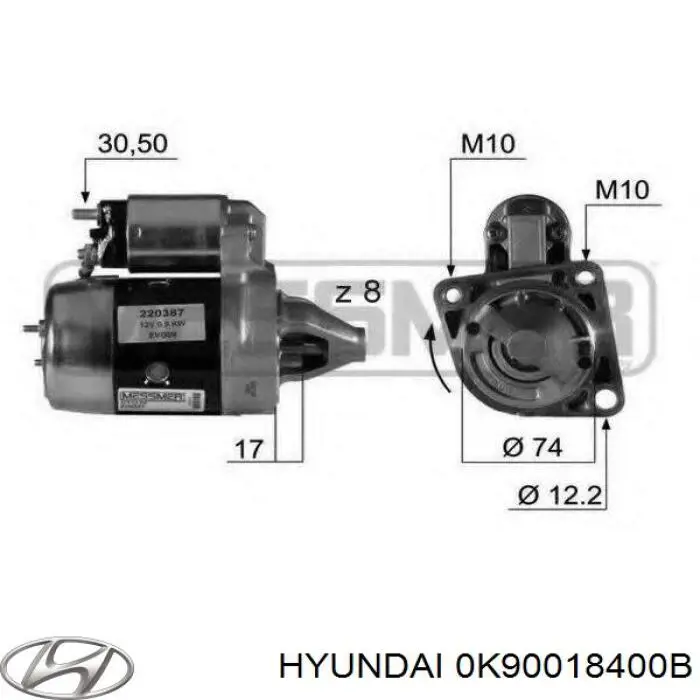 0K90018400B Hyundai/Kia стартер