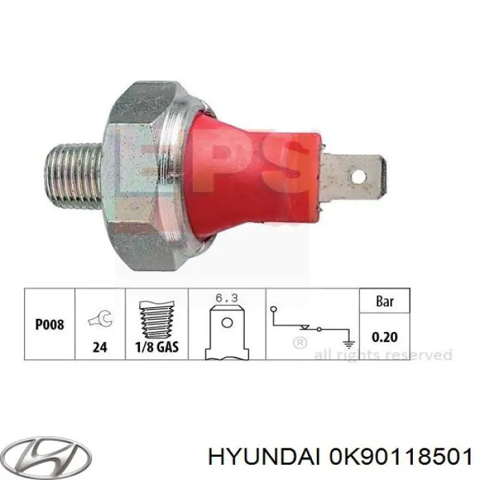 0K90118501 Hyundai/Kia датчик давления масла