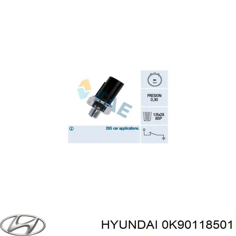 Датчик давления масла двигателя Hyundai/Kia 0K90118501