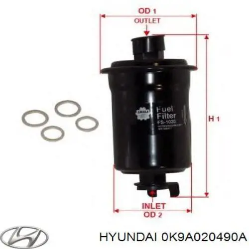 Купить 0K9A020490A Hyundai/Kia Фильтр-отстойник топлива грубой очистки