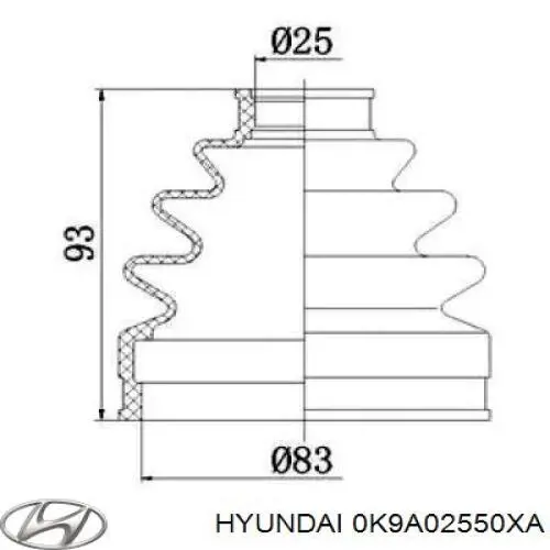 Привод передний правый Hyundai/Kia 0K9A02550XA цена, от 114.07 USD
