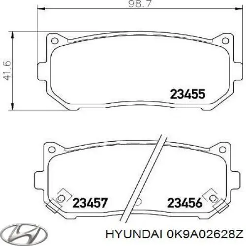 Колодки дисковые  Hyundai/Kia 0K9A02628Z цена, от 14.20 USD