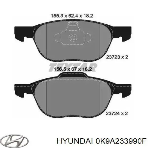 Купить 0K9A233990F Hyundai/Kia Суппорт тормозной передний левый